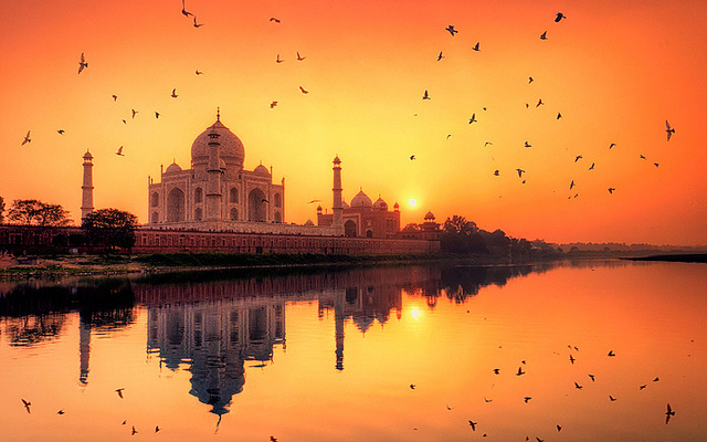 apus la Taj Mahal, India, top apusuri din lume